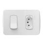 Imagem de Conjunto 1 Interruptor Simples + 1 Tomada 2P+T 10A Miluz Schneider S3B69030