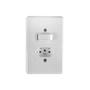 Imagem de Conjunto 1 Interruptor Simples   1 Tomada Com Placa Stylus 2P T 250V/10A Branco 4 X 2 20200 Ilumi