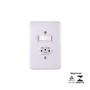 Imagem de Conjunto 1 Interruptor Simples   1 Tomada Com Placa Stylus 2P T 250V/20A Branco 4 X 2 20201 Ilumi