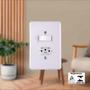 Imagem de Conjunto 1 Interruptor Simples   1 Tomada Com Placa Stylus 2P T 250V/20A Branco 4 X 2 20201 Ilumi
