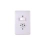 Imagem de Conjunto 1 Interruptor Simples   1 Tomada Com Placa Stylus 2P T 250V/20A Branco 4 X 2 20201 Ilumi