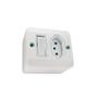 Imagem de Conjunto 1 Interruptor Simples   1 Tomada Sobrepor Com Caixa 2P T 250V/10A Branco 4 X 2 63200 Ilumi