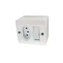 Imagem de Conjunto 1 Interruptor Simples   1 Tomada Sobrepor Com Caixa 2P T 250V/10A Branco 4 X 2 63200 Ilumi