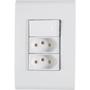 Imagem de Conjunto 1 interruptor simples + 2 tomada 2p+t 20a tramontina liz com placa