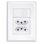 Imagem de Conjunto 1 Interruptor Simples + 2 Tomadas 20a 3534 Fame