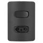 Imagem de Conjunto 1 Simples + 1 Tomada 20A Alumbra Gracia Black Maxx