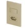 Imagem de Conjunto 1 tecla simples com tomada 20a recta satin areia 4x2 blux