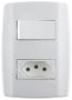 Imagem de Conjunto 1 Tomada 3P 10A + 1 Interruptor Simples Slim 80200