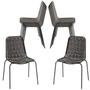 Imagem de Conjunto 10 Cadeiras de Jantar Topázio Artesanal em Fibra Sintética para Terraço, Área de Lazer - Pedra Ferro
