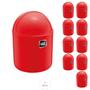 Imagem de Conjunto 10 Lixeiras com Tampa p Escritorio Vermelho 4L