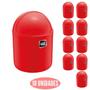Imagem de Conjunto 10 Lixeiras com Tampa p Escritorio Vermelho 4L