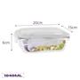 Imagem de Conjunto 10 Potes Retangular Vidro Hermetico c Trava 1040 ml