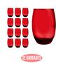 Imagem de Conjunto 12 Copos Grandes California Vermelho Vidro 450ml