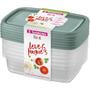 Imagem de Conjunto 12 Potes Plástico Transparente Tampa Verde 785Ml