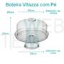 Imagem de Conjunto 2 Boleiras de Vidro com e sem Pé e Tampa Vitazza Prato 28cm para Bolo, Doce, Festa, Decoração, Organização, Mesa Posta Elegante e Sustentável