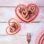 Imagem de Conjunto 2 Bowls Rosa de Cristal Coração Petisco Sobremesa Cantinho do Café 15cm x 13cm x 5cm - Wolff