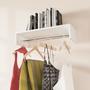 Imagem de Conjunto 2 cabideiros mdf para parede com arara porta roupas 60cm
