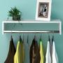 Imagem de Conjunto 2 cabideiros mdf para parede com arara porta roupas 60cm