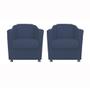 Imagem de Conjunto 2 Cadeira Decorativa Tila Sala De Estar Sued Azul Escuro - Kimi Design