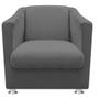 Imagem de Conjunto 2 Cadeira Decorativa Tilla Sala de Estar Sala Suede Cinza Chumbo - Kimi Design