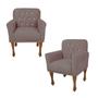 Imagem de Conjunto 2 Cadeira Poltrona Estofada Decorativa Salão Anitta Suede Rose DL Decor