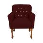 Imagem de Conjunto 2 Cadeira Poltrona Estofada Decorativa Salão Anitta Suede Vermelho Bordo DL Decor