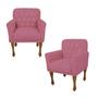 Imagem de Conjunto 2 Cadeira Poltrona Estofada Para Sala de Visitas Anitta Suede Rosa Barbie LM DECOR