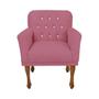 Imagem de Conjunto 2 Cadeira Poltrona Estofada Para Sala de Visitas Anitta Suede Rosa Barbie LM DECOR