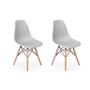 Imagem de Conjunto 2 Cadeiras Charles Eames Eiffel Wood Base Madeira - Cinza