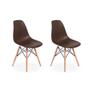 Imagem de Conjunto 2 Cadeiras Charles Eames Eiffel Wood Base Madeira - Marrom