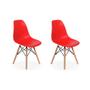 Imagem de Conjunto 2 Cadeiras Charles Eames Eiffel Wood Base Madeira - Vermelha