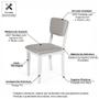 Imagem de Conjunto 2 Cadeiras de Jantar Estofada em Madeira Maciça Ella Branco/Cinza Claro