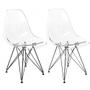 Imagem de Conjunto 2 Cadeiras Eames Transparente Empório Tiffany com Base Eiffel Preto