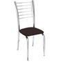 Imagem de Conjunto 2 cadeiras Ipanema cromada para cozinha-Assento sintético Marrom-Gat Magazine