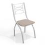 Imagem de Conjunto 2 Cadeiras Itália com Encosto Crome Kappesberg Cromado/Linho Marrom