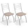 Imagem de Conjunto 2 Cadeiras Itália com Encosto Crome Kappesberg Cromado/Linho Marrom