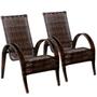 Imagem de Conjunto 2 Cadeiras Napoli em Fibra Sintética Artesanal Para Área, Edícula, Jardim, Varanda - Pedra Ferro