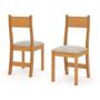 Imagem de Conjunto 2 Cadeiras Para Sala de Jantar Mel Tecido Pastel Brisa Viero