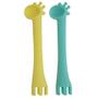 Imagem de Conjunto 2 Colheres de Silicone Girafas KaBaby Azul