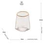 Imagem de Conjunto 2 Copos Baixos Com Borda Fio De Ouro 550ML