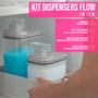 Imagem de Conjunto 2 Dispenser 1.5L + 2.3L Transparentes P/ Cozinha Lavanderia Saboneteira Armazenamento de Grãos Cereais Amaciante Sabão Alimentos - Ou