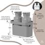Imagem de Conjunto 2 Dispenser Porta Detergente e Sabão Líquido 500ml + Cesta Organizadora com Alça de Apoio Multiuso Cozinha Lavanderia Flow Ou - Chumbo