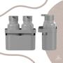 Imagem de Conjunto 2 Dispenser Porta Detergente e Sabão Líquido 500ml + Cesta Organizadora com Alça de Apoio Multiuso Cozinha Lavanderia Flow Ou - Chumbo