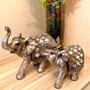 Imagem de Conjunto 2 Elefantes Indianos Decorativos Grande Decoração