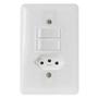 Imagem de Conjunto 2 Interruptor Simples + Tomada 10a Stylus - Ilumi
