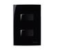 Imagem de Conjunto 2 Interruptor Tecla Simples Separado 4x2 Preto Ebony Clean MarGirius