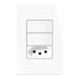 Imagem de Conjunto 2 Interruptores Paralelos + 1 Tomada 10a 250v com Placa 4x2 Inova Pro Alumbra