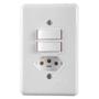 Imagem de Conjunto 2 Interruptores Paralelos 6a + Tomada 10a 4x2 - Ilumi