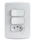 Imagem de Conjunto 2 Interruptores Simples + 1 Tomada 2P+T 10A 250V Miluz Schneider S3B69050