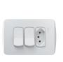 Imagem de Conjunto 2 Interruptores Simples + 1 Tomada 2P+T 10A 250V Miluz Schneider S3B69050